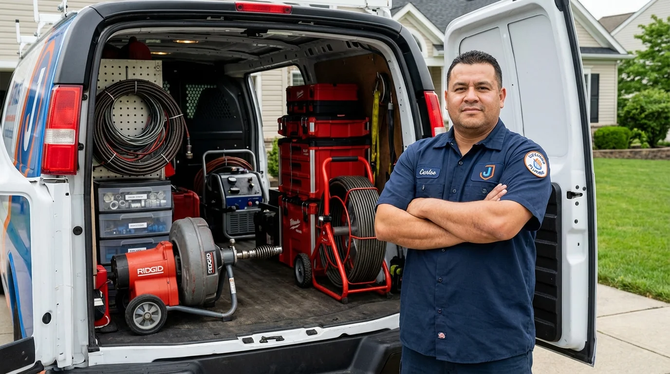 Professional drain cleaning equipment and Johns Plumbing LLC plumber in Weber City