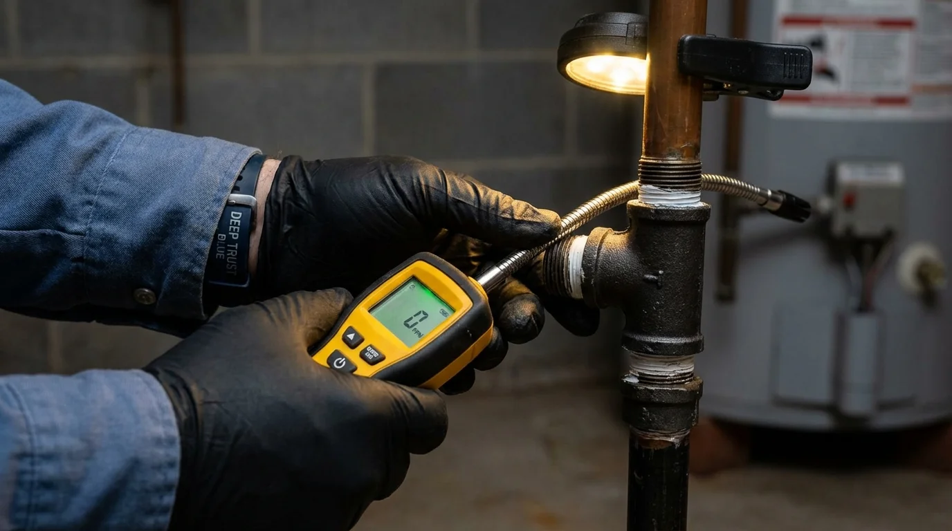 Gas leak detection with electronic sniffer by Johns Plumbing LLC in Weber City
