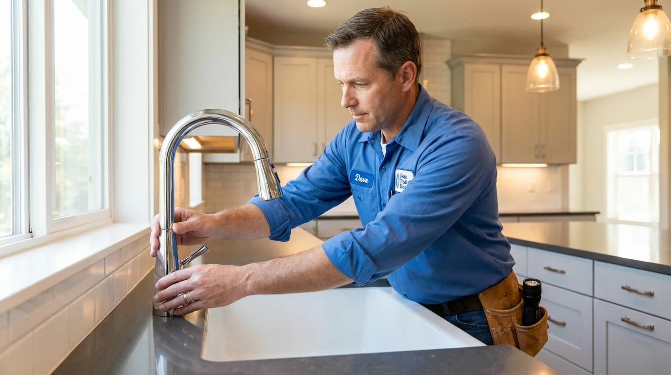 Kitchen faucet installation by Johns Plumbing LLC in Weber City